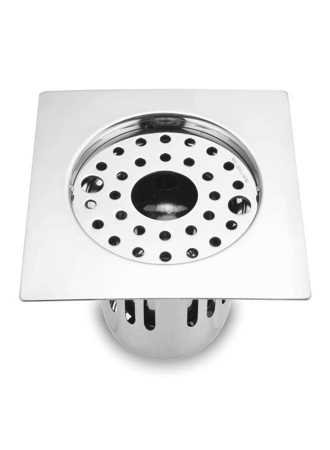 Ontap Stainless Steel Floor Drainer with Hole | 5 Inches Bathroom Floor Jali | Anti Cockroach with Hole | Floor Trap Jali | Bathroom Drain Jali with Hole (Pack of 1) - Image 1